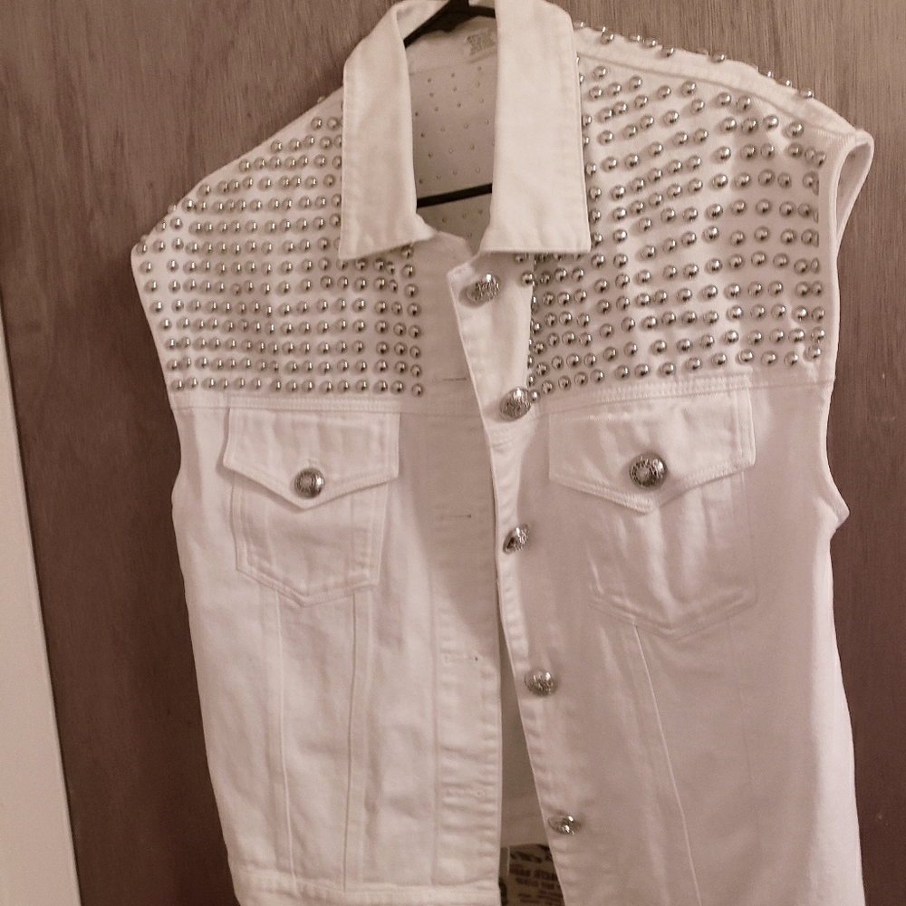 Denim Vest with silver studs
